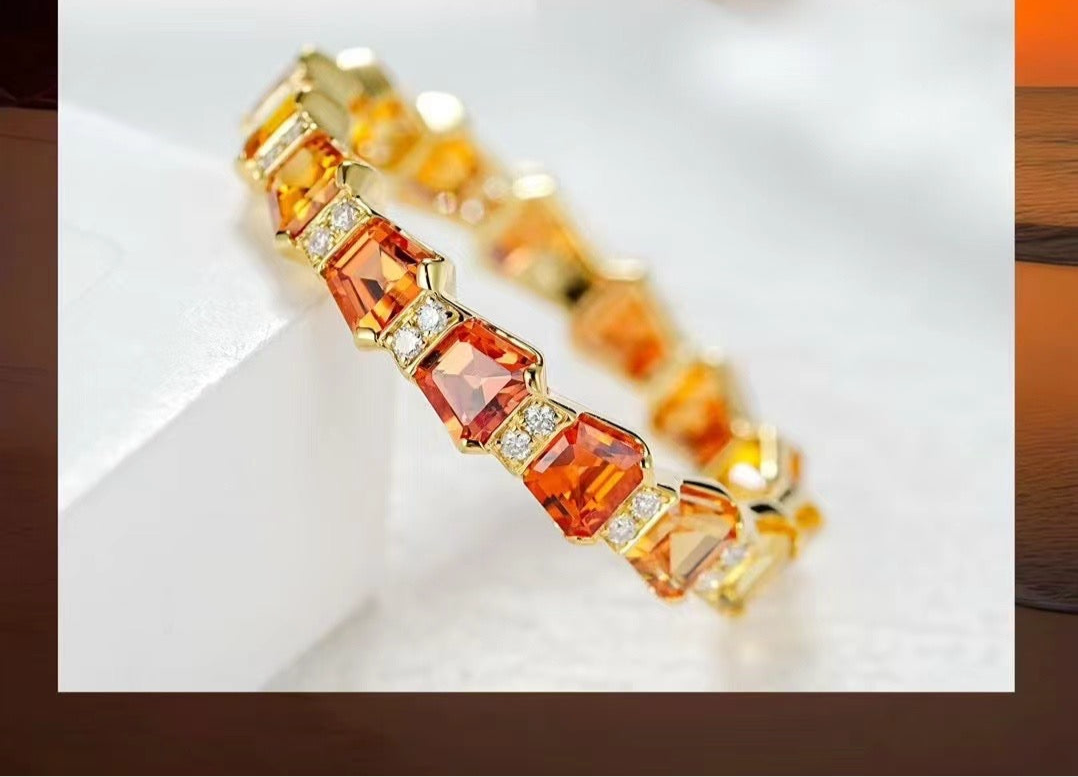 Rainbow Sapphire 18k Gold Ring (Item No. SA047）