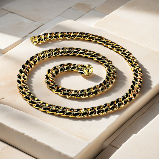 Curb Link Enamel Sterling Silver/9k/14k/18k Necklace Chain (Item No. GN0003）