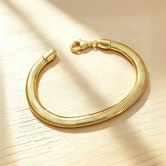 6mm Snake 18K Gold Bracelet (Item No. HFB012-3）