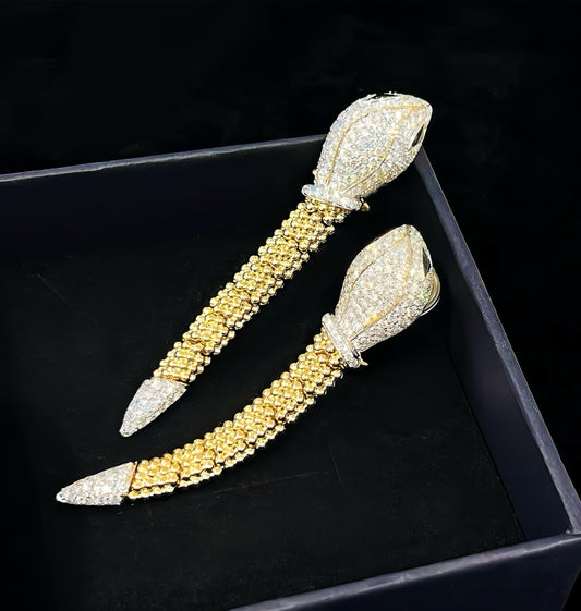 Snake 18k Gold Diamond Earring (Item No. VT336)