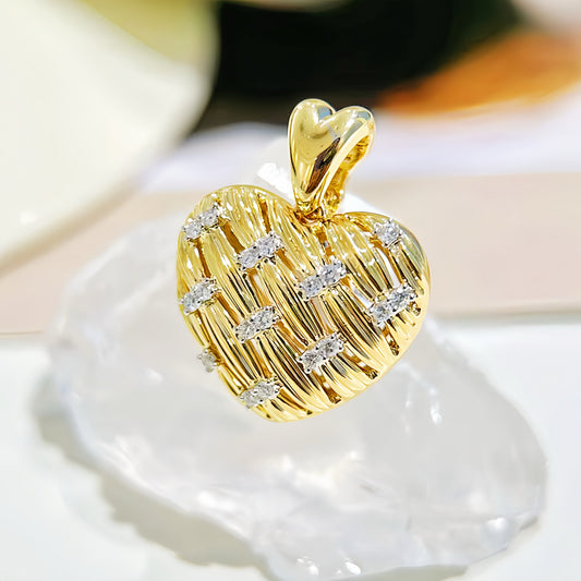 Heart Vintage 18k Gold Diamond Pendant (Item No. VT 293)
