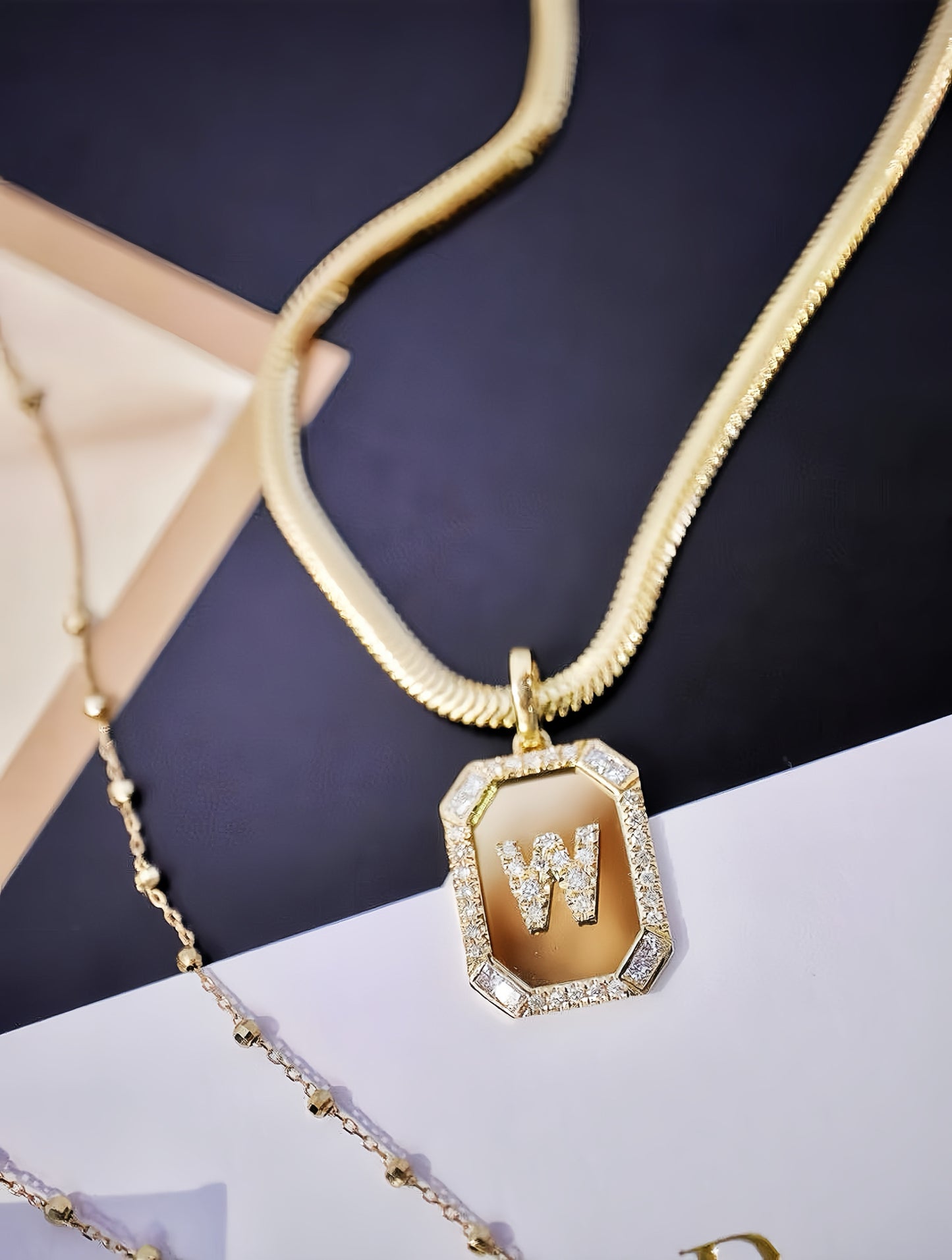 Alphabet Letters 18k Gold Diamond Pendant (Item No. VT105）