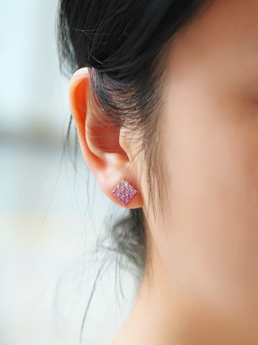 Rainbow Sapphire 18k Gold Earring (Item No. SA101）