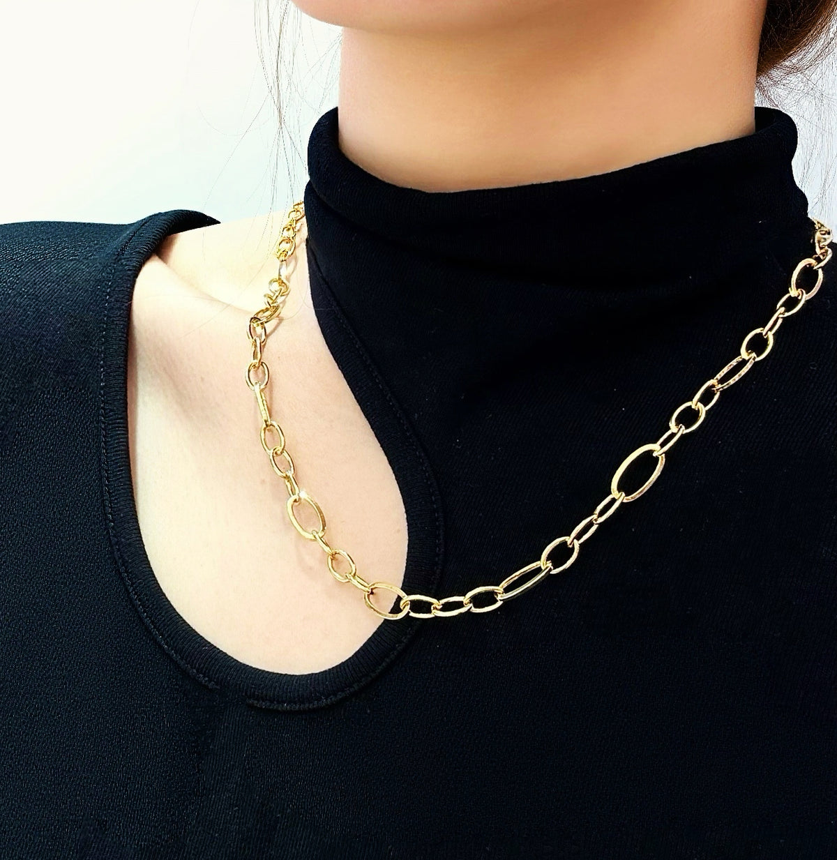 Curb Link 18k Gold Necklace/Bracelet (Item No. SJN030）