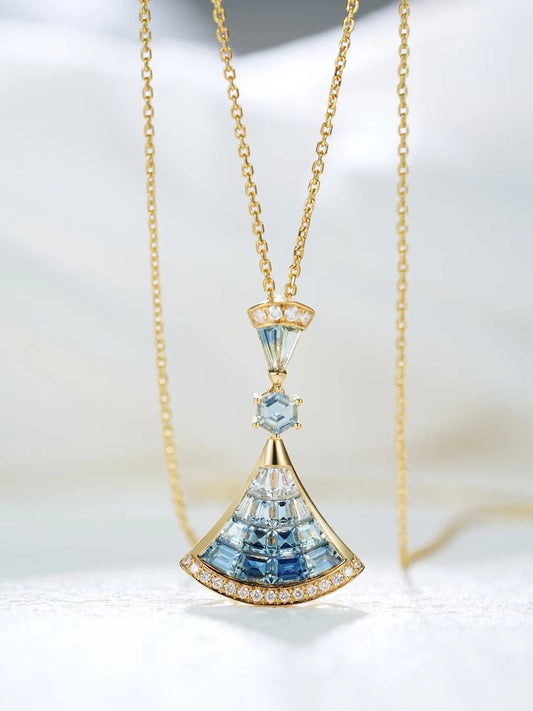 Rainbow Sapphire 18k Gold Pendant (Item No. SA072）