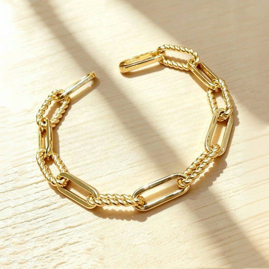 Curb Link 18K Gold Bracelet (Item No. HFB018）