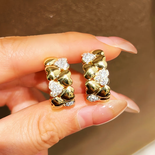 Vintage 18k Gold Diamond Earring (Item No. VT403）