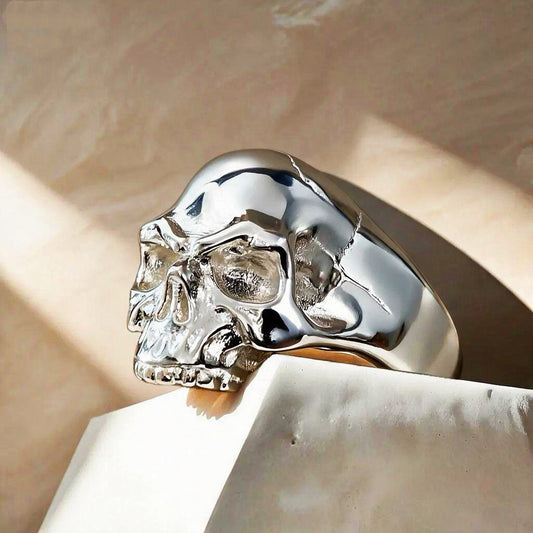 Half Jaw Skull Silver Ring (Item No. TDRS0011）
