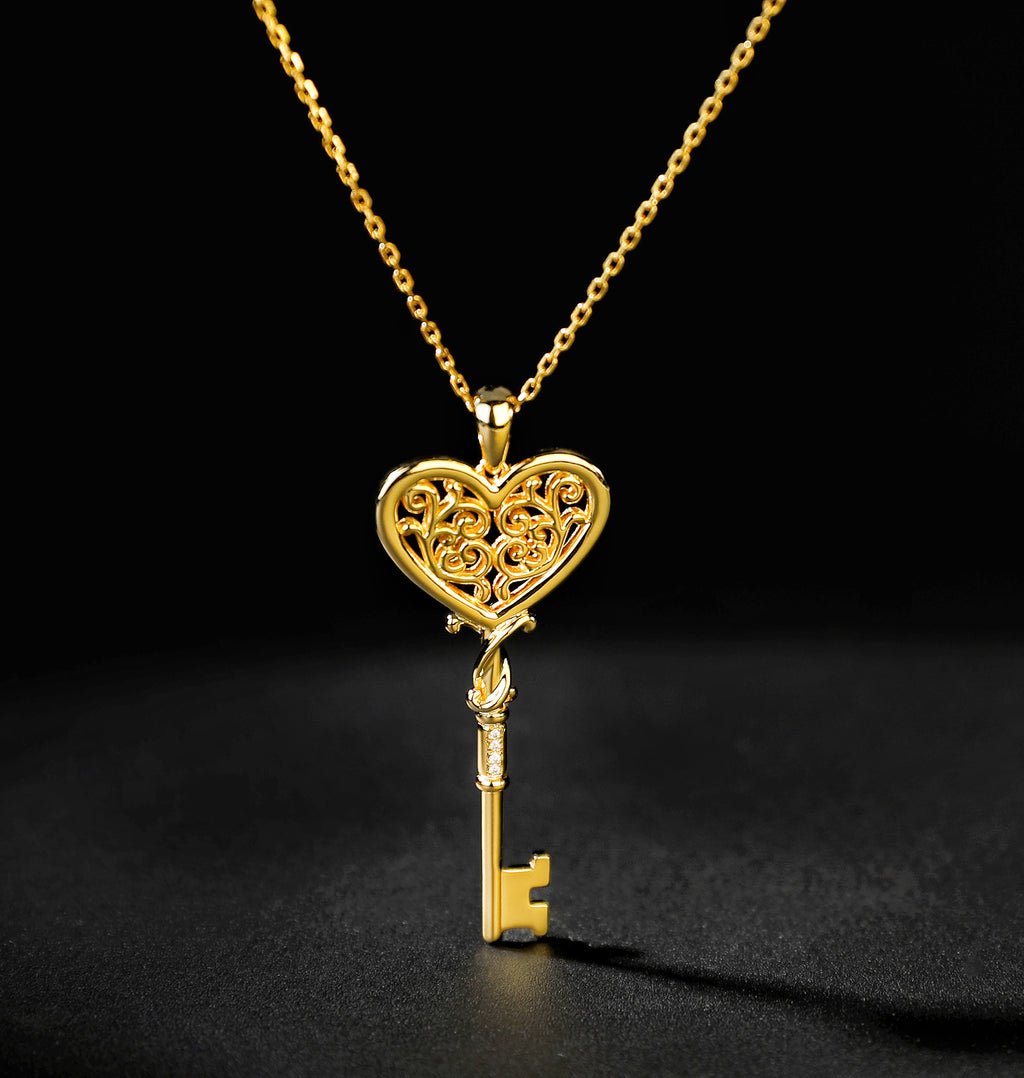 Renaissance Key Diamond 9k/14k/18k Gold Pendant (Item No. GP0002）