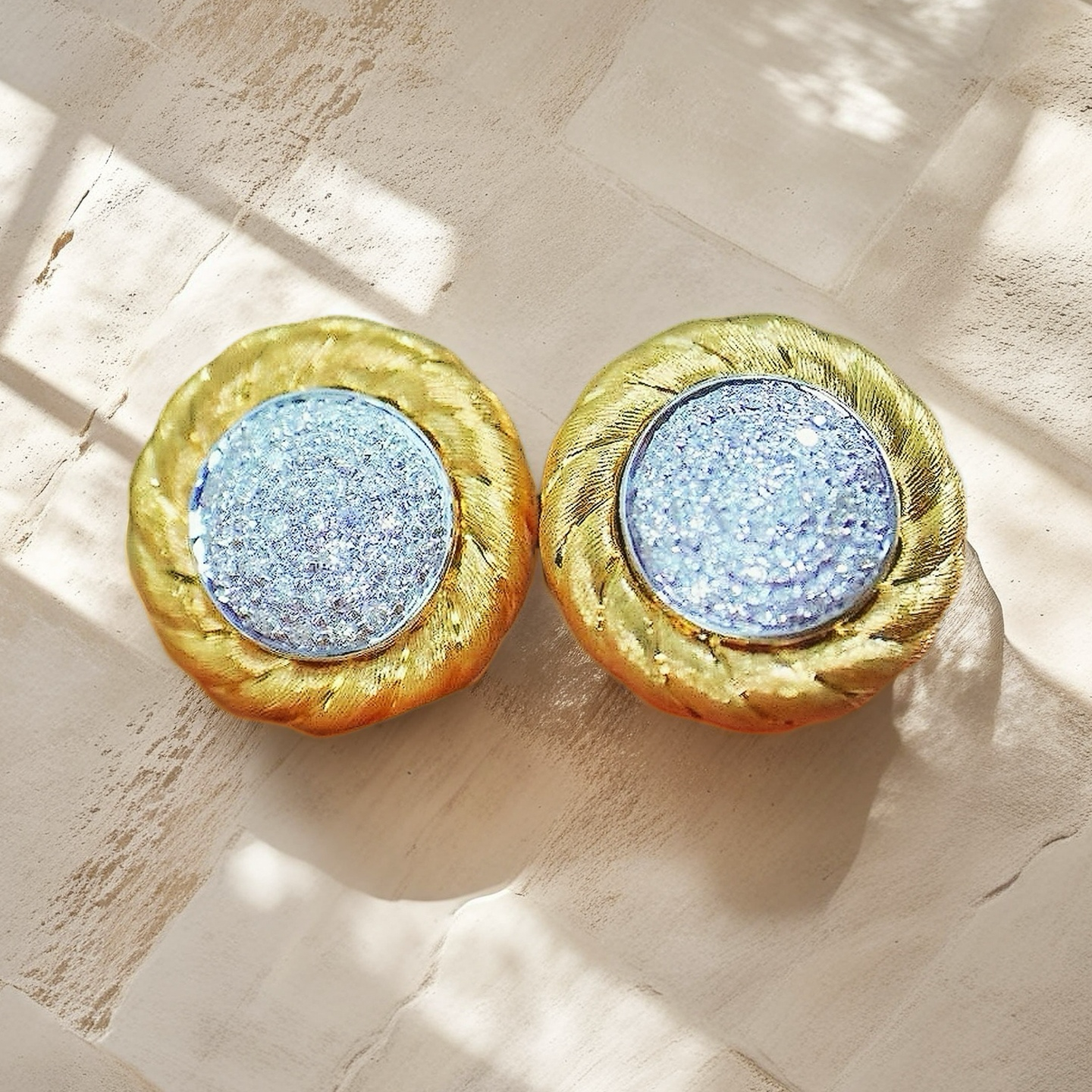 Vintage 18k Gold Diamond Earring (Item No. VT064）