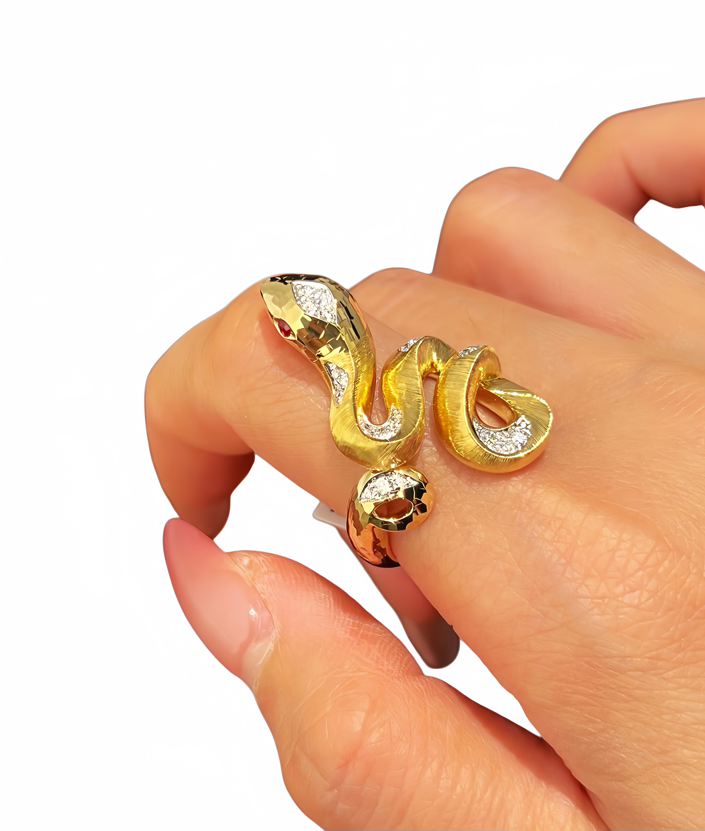 Snake 18k Gold Diamond Ring (Item No. VT415）