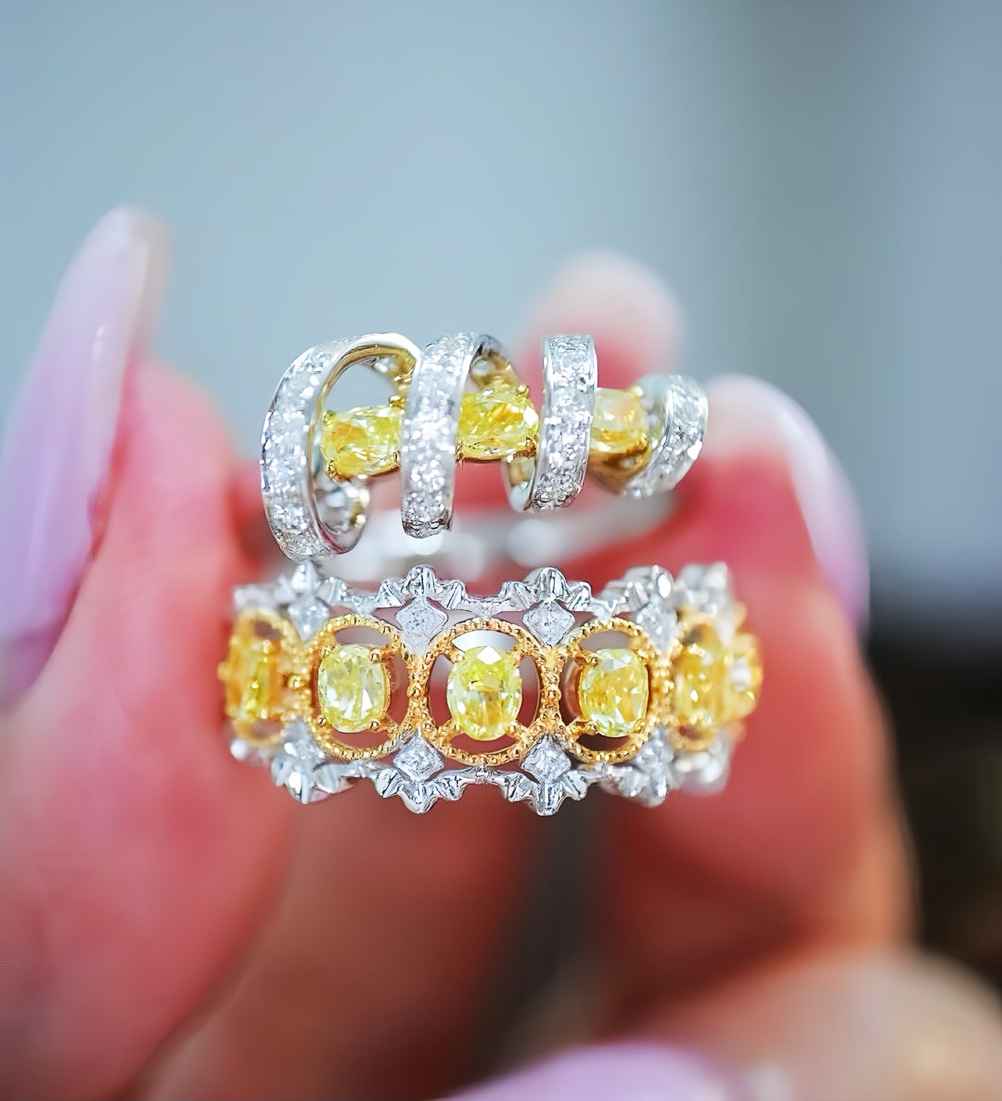 Lace Vintage 18k Gold Diamond Ring (Item No. VT028）