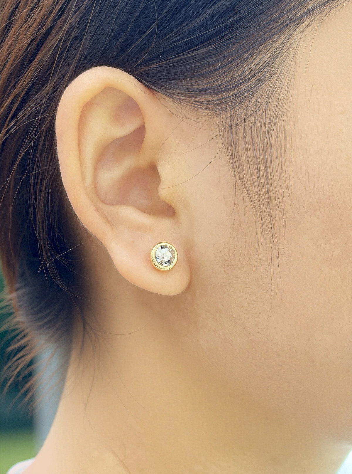 Bubble Diamond-like 18k Gold Earring (Item No. SJER016）