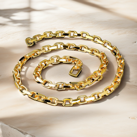 Oval Link Sterling Silver/9k/14k/18k Necklace Chain (Item No. GN0002）