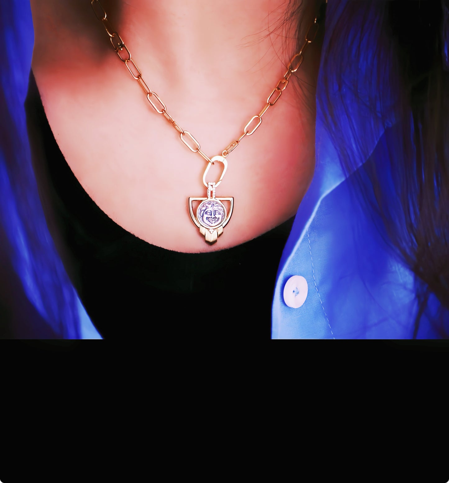 Medusa Ancient Greek Coin Medallion 18K Gold Pendant (Item No. COIN039）