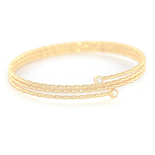 Elastic Muti-layer Twisted 18K Gold Bracelet (Item No. DG041CB)