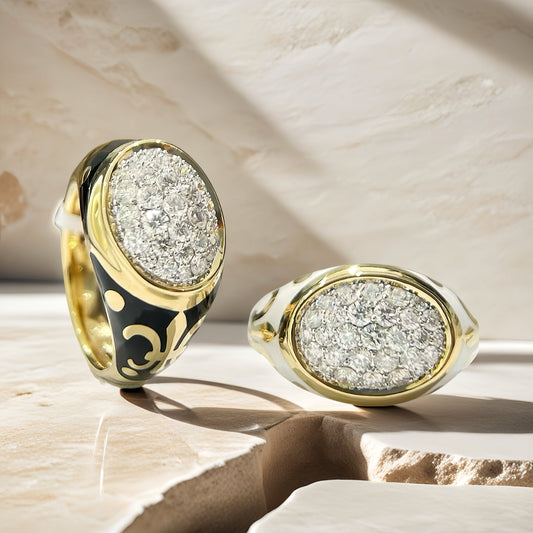 Enamel 18k Gold Diamond Ring (Item No. VT158）