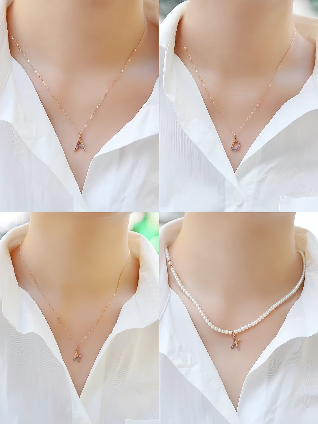 Alphabet Rainbow Sapphire 18K Gold Pendant (Item No. SA055）