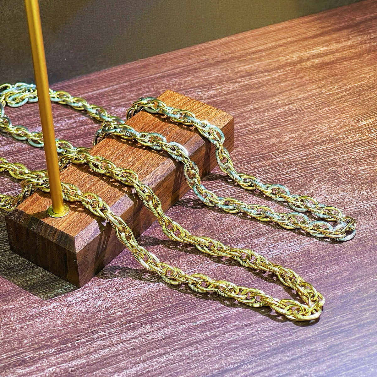 Curb Link 18k Gold Necklace (Item No. SJN014）