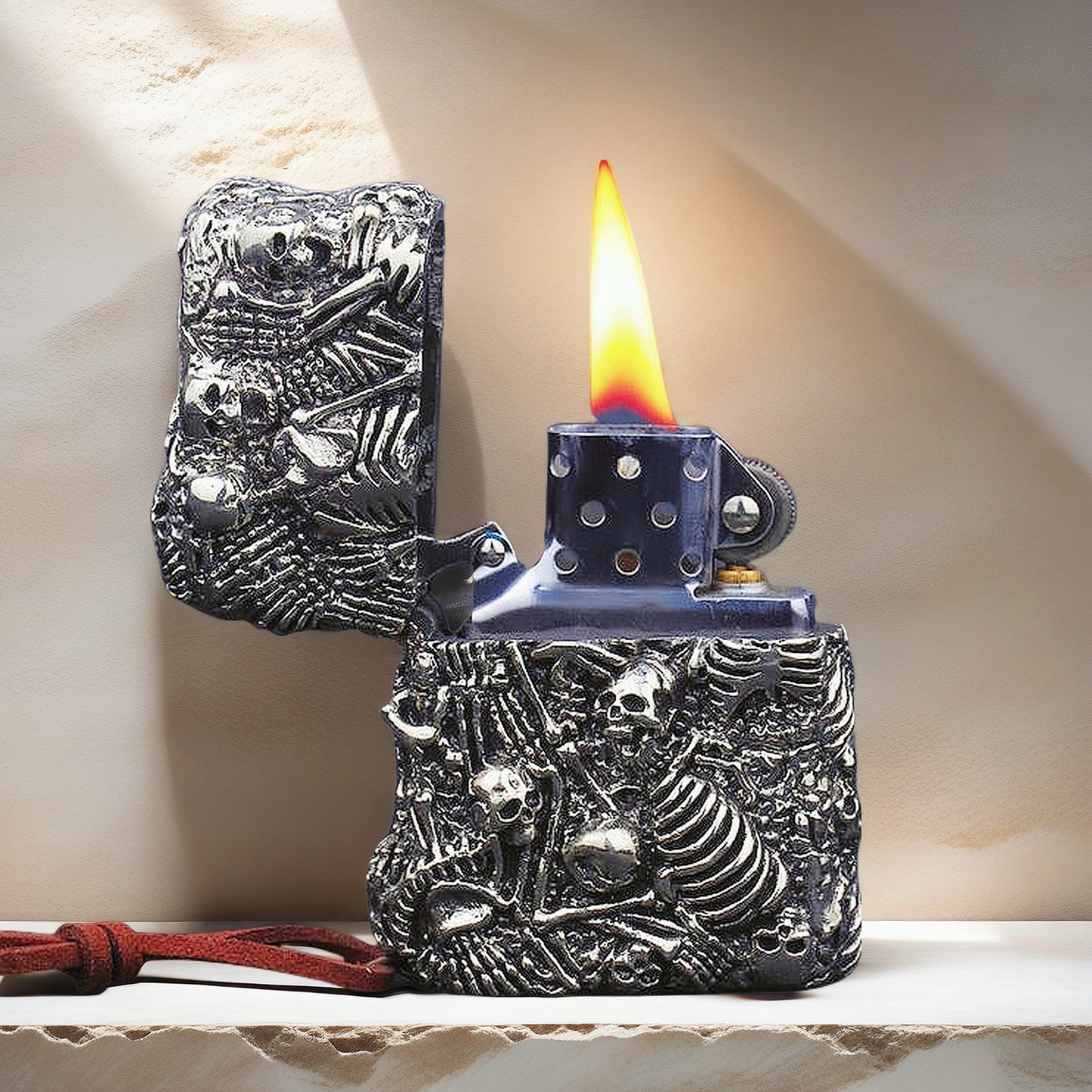 Burial Skull Zippo Lighter Case  (Item No. L0009)