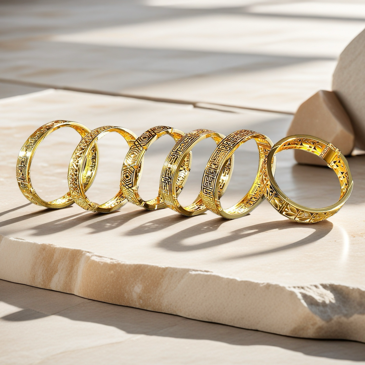 Greek Key Hollow Sterling Silver/9k/14k/18k Gold Bangle(Item No. GB0016）