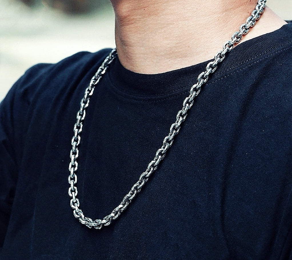 8mm Hammered Silver Necklace Chain (Item No. N0004)