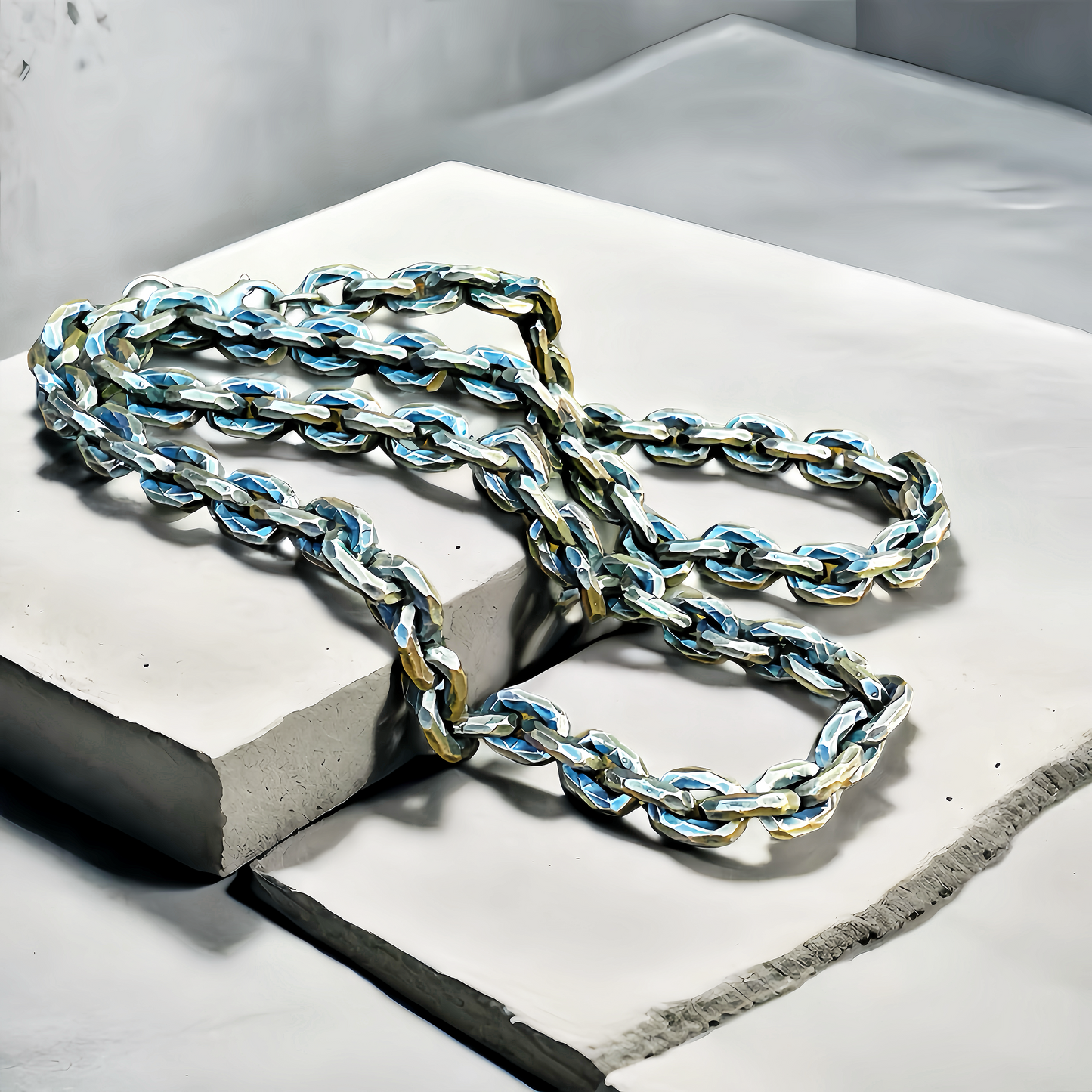 8mm Hammered Silver Necklace Chain (Item No. N0004)