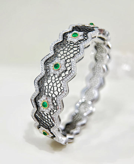 Lace Vintage 18k Gold Diamond Bracelet (Item No. VT500）