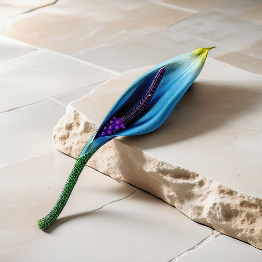 Anodized Titanium Blue Tsavorite Brooch (Item No. TA009）