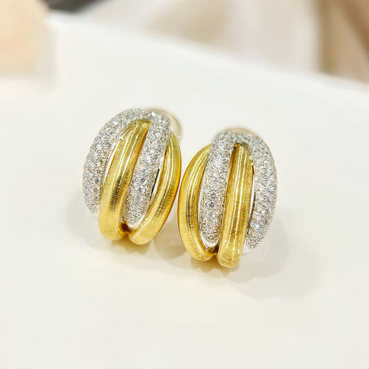 Vintage 18k Gold Diamond Earring (Item No. VT327)