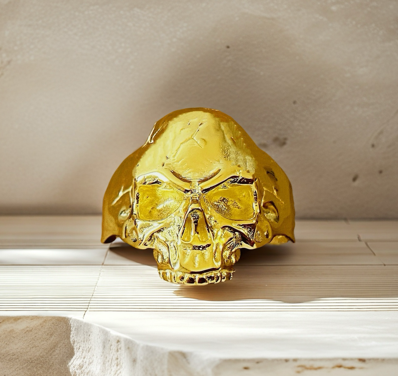 Half Jaw Skull 925 Sterling Silver/9k/14k/18k Gold Ring (Item No. GR0011）