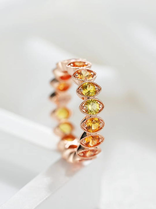Rainbow Sapphire 18k Gold Ring (Item No. SA082）