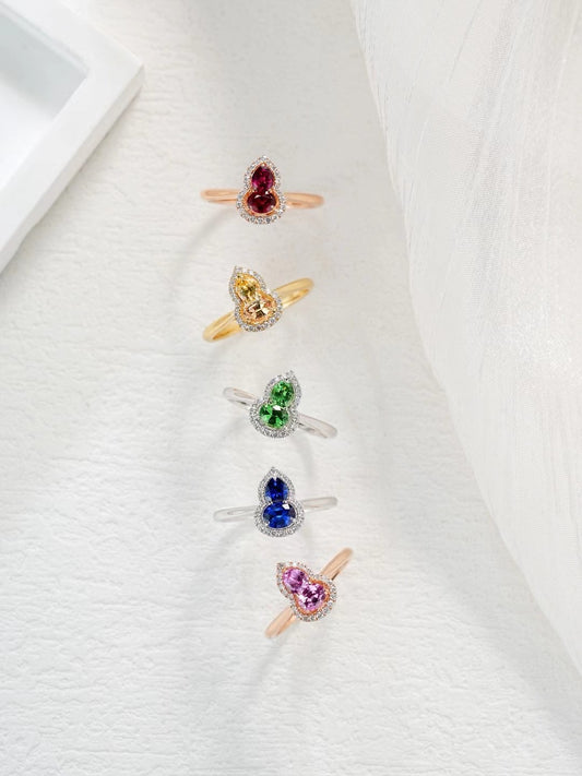 Rainbow Sapphire 18k Gold Ring (Item No. SA068）
