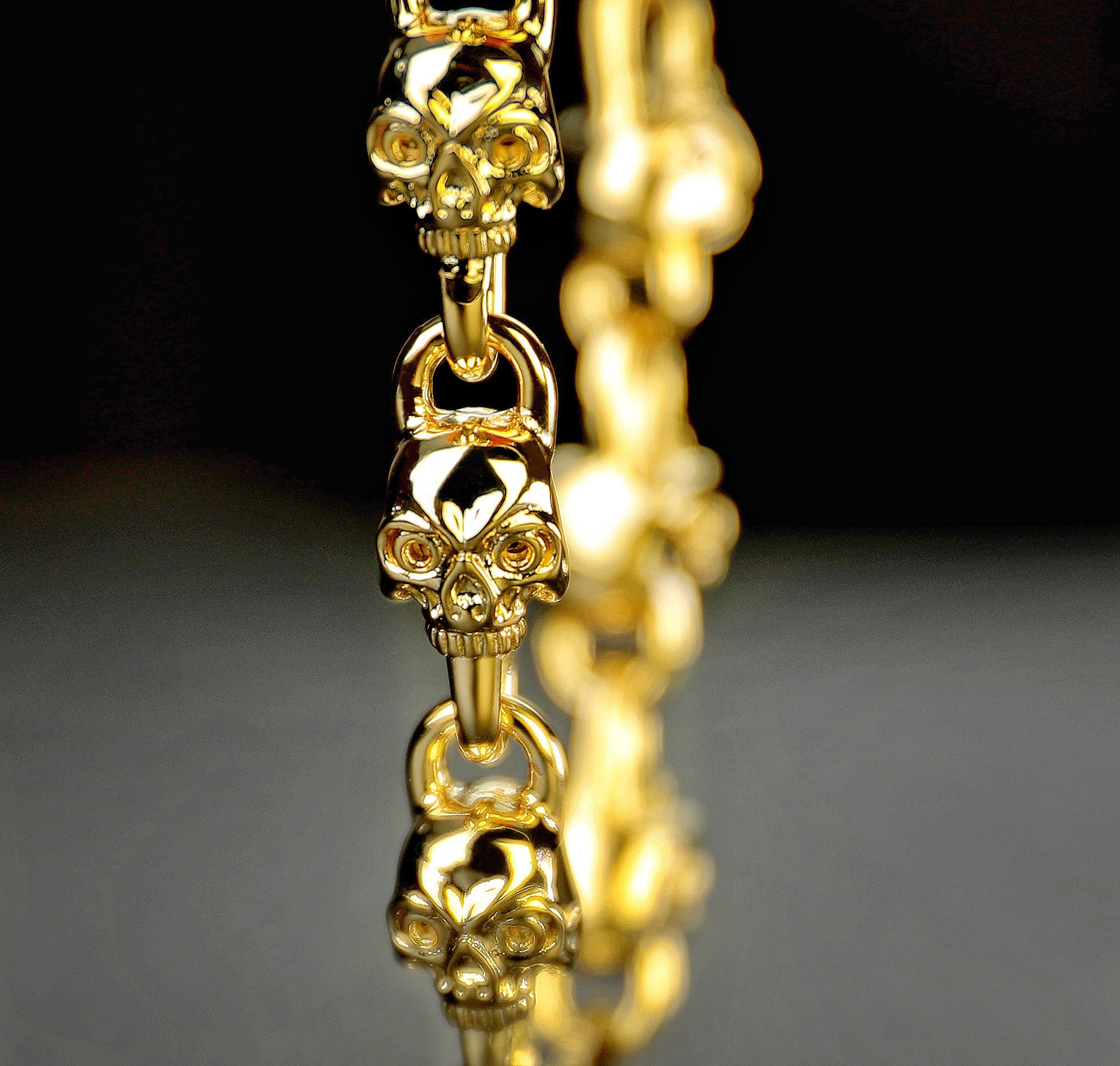 Skull Sterling Silver/9k/14k/18k Necklace Chain (Item No. GN0006）