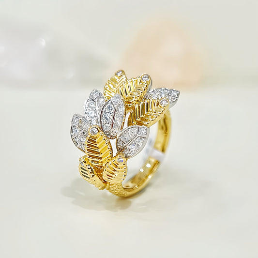 Leaf Vintage 18k Gold Diamond Ring (Item No. VT 288)