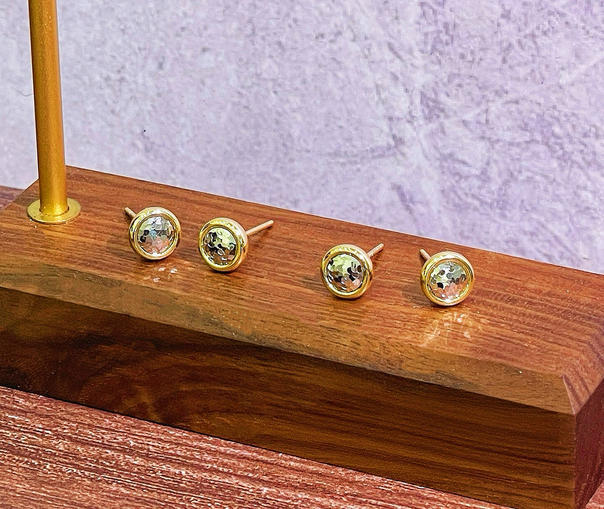 Bubble Diamond-like 18k Gold Earring (Item No. SJER016）