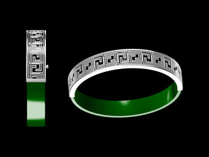 Greek Key Black Ceramic 9k/14k/18k Bracelet Chain (Item No. GB0018） Tartaria Onlinestore