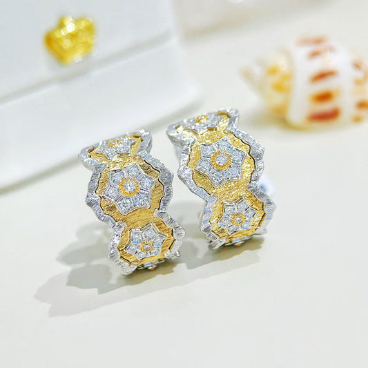 Vintage 18k Gold Diamond Earring (Item No. VT362)