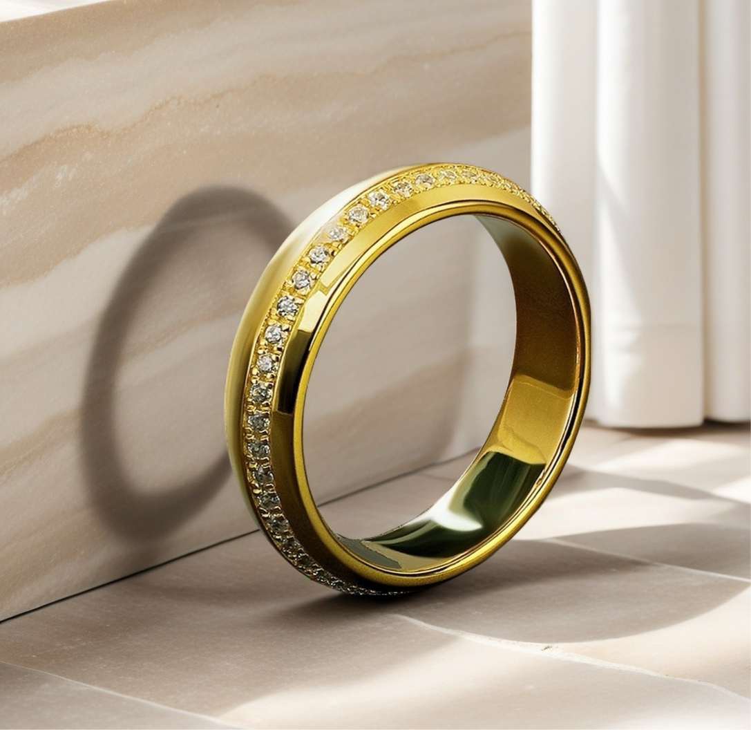 Classic Diamond 925 Sterling Silver/9k/14k/18k Gold Ring (Item No. GR0009）