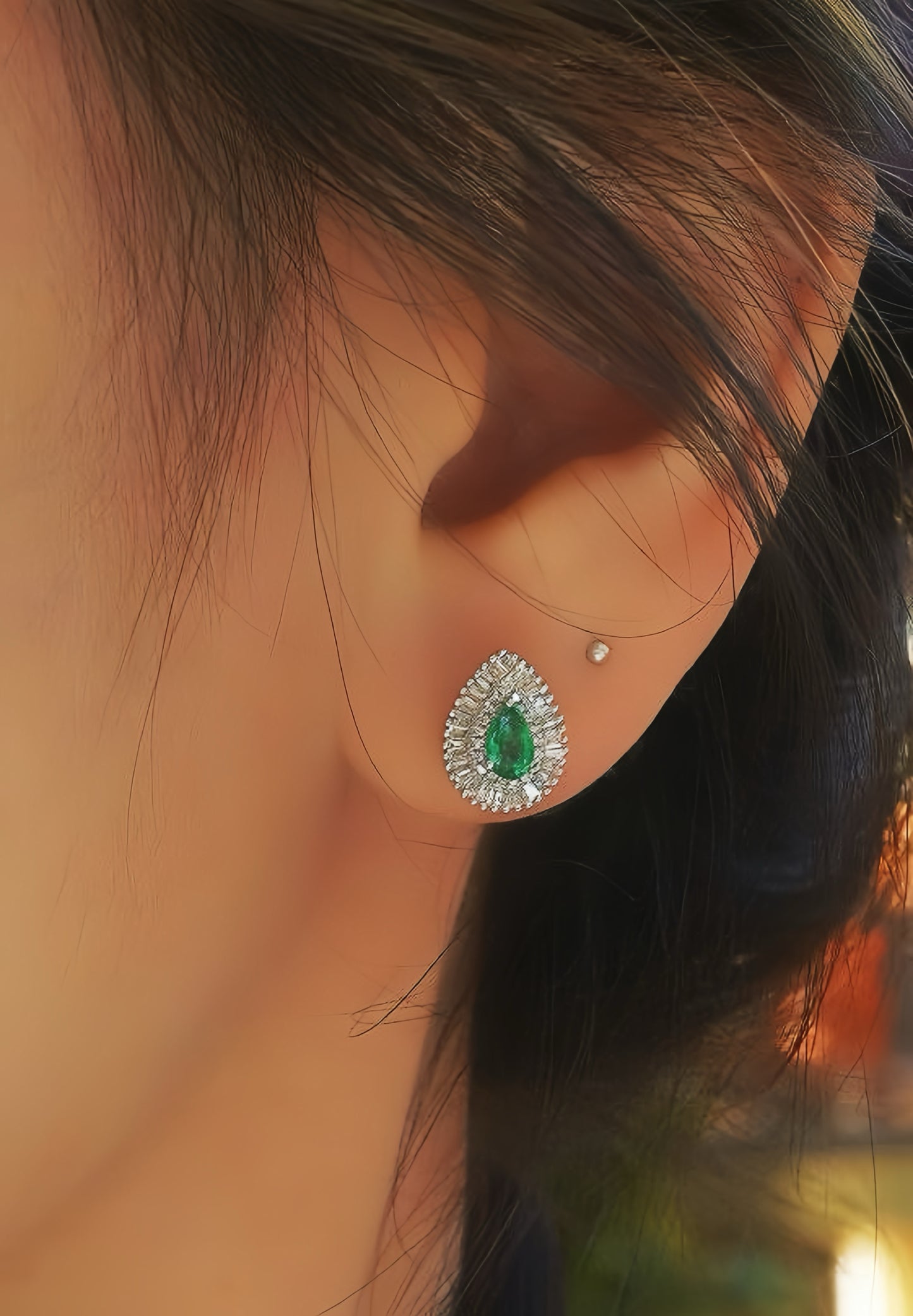 Vintage 18k Gold Diamond Earring (Item No. VT075）