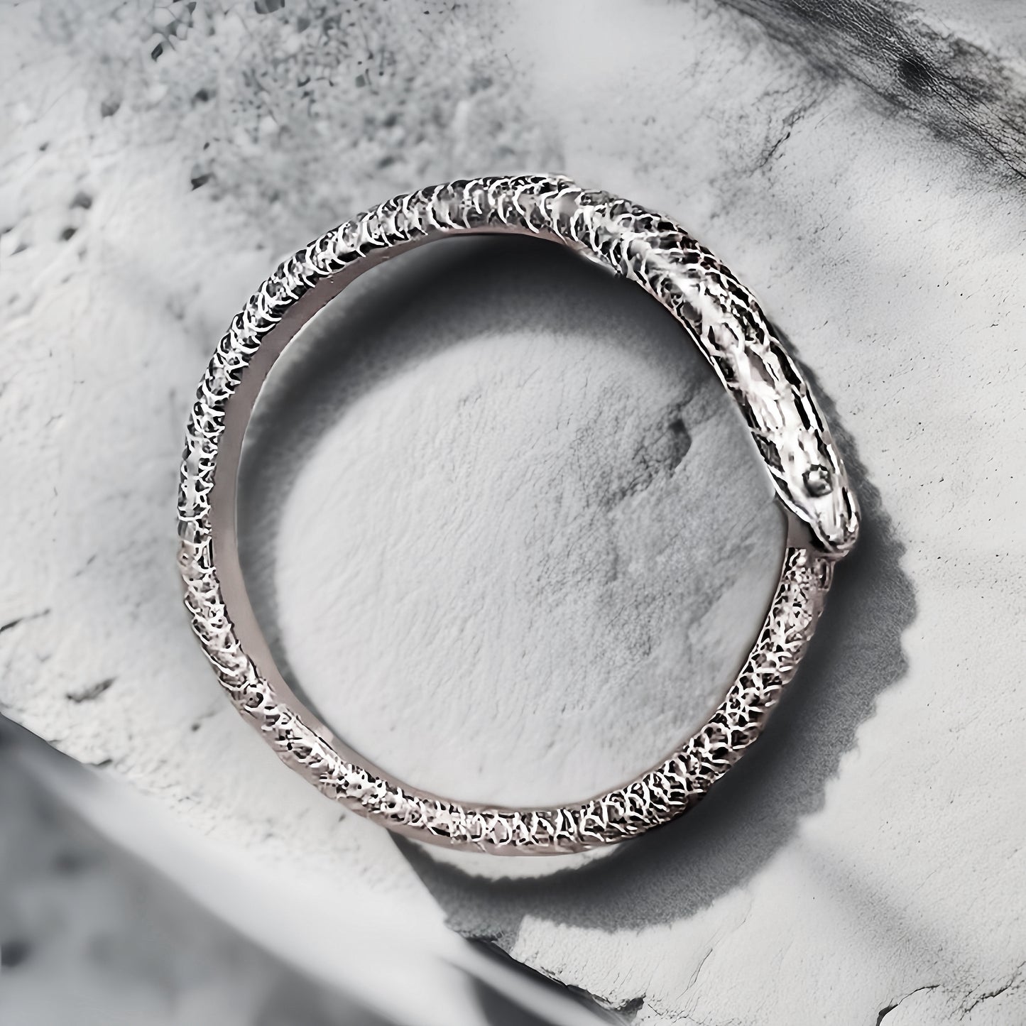 Ouroboros Silver Bangle (Item No. B0252)
