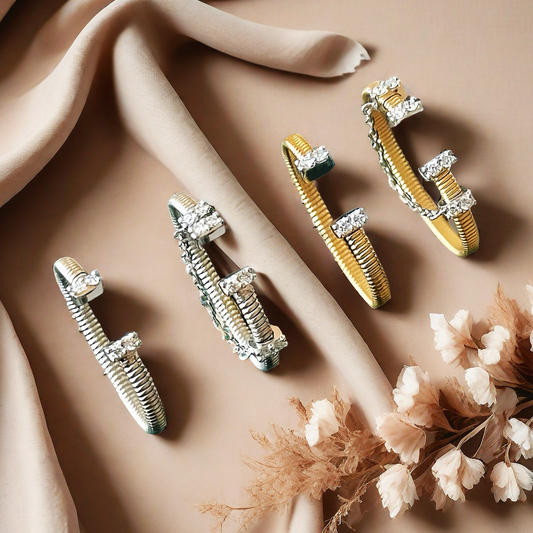 Vintage Elasctic Weaving 18k Gold Diamond Ring (Item No. VT035）