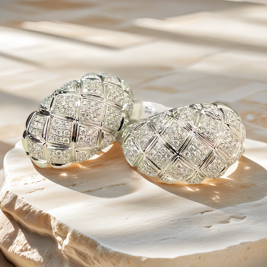 Vintage 18k Gold Diamond Earring (Item No. VT215）