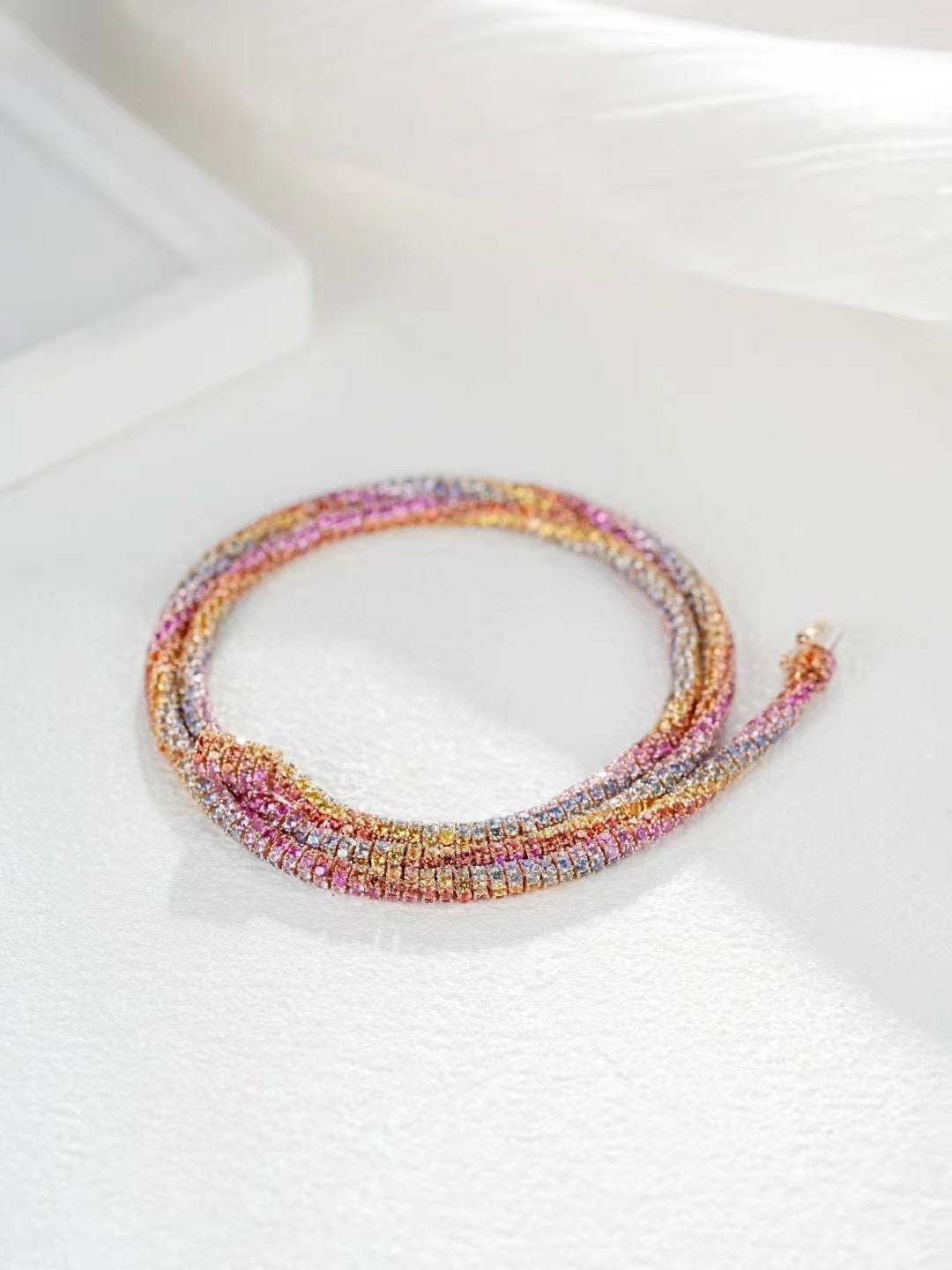 Rainbow Sapphire 18K Gold Necklace(Item No. SA006）