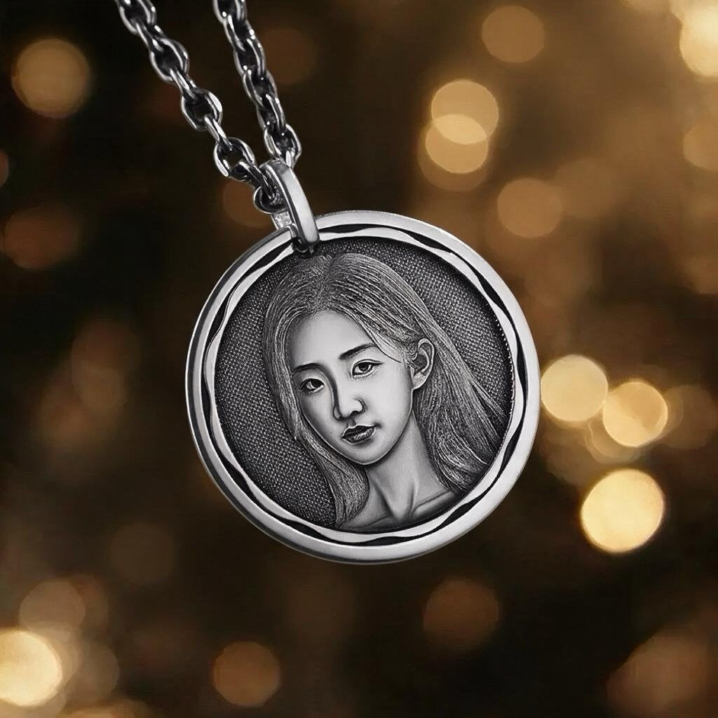 Personalized Photo Custom Silver Pendant