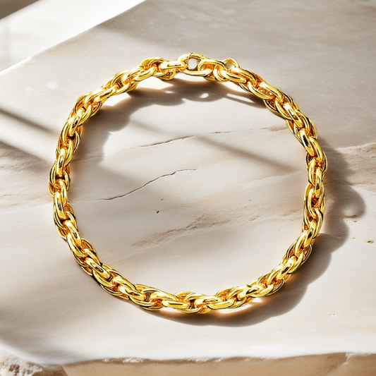 Classic 925 Sterling Silver/9k/14k/18k Gold Bracelet Chain (Item No. GB0021）