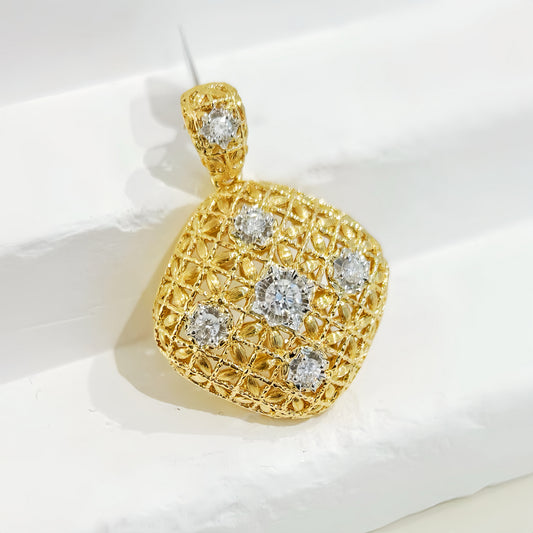 Vintage 18k Gold Diamond Pendant (Item No. VT 296)