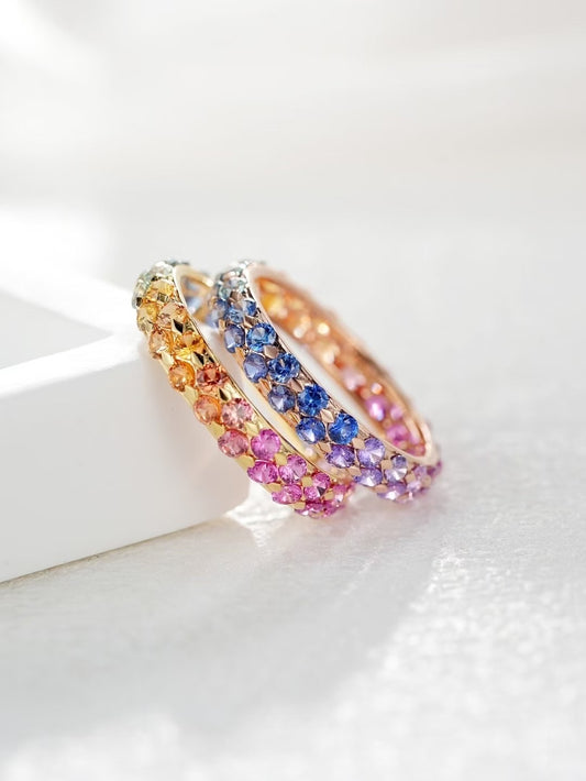 Rainbow Sapphire 18k Gold Ring (Item No. SA128）