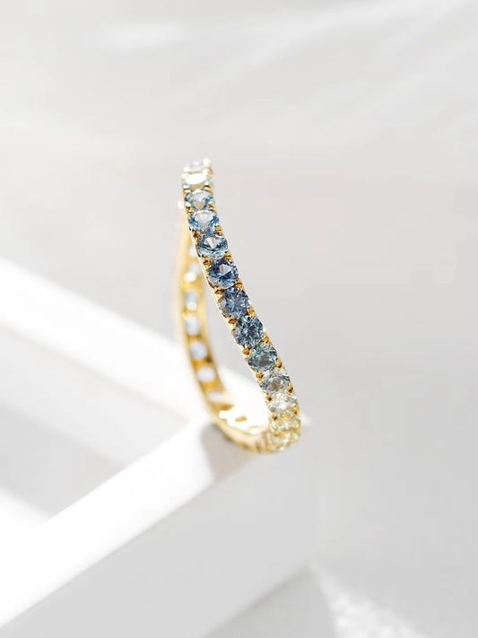 Rainbow Sapphire 18k Gold Ring (Item No. SA035）