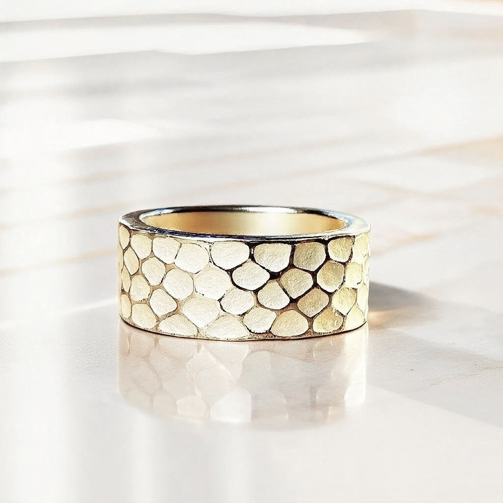 8mm Hammered Silver Ring (Item No. R0140)